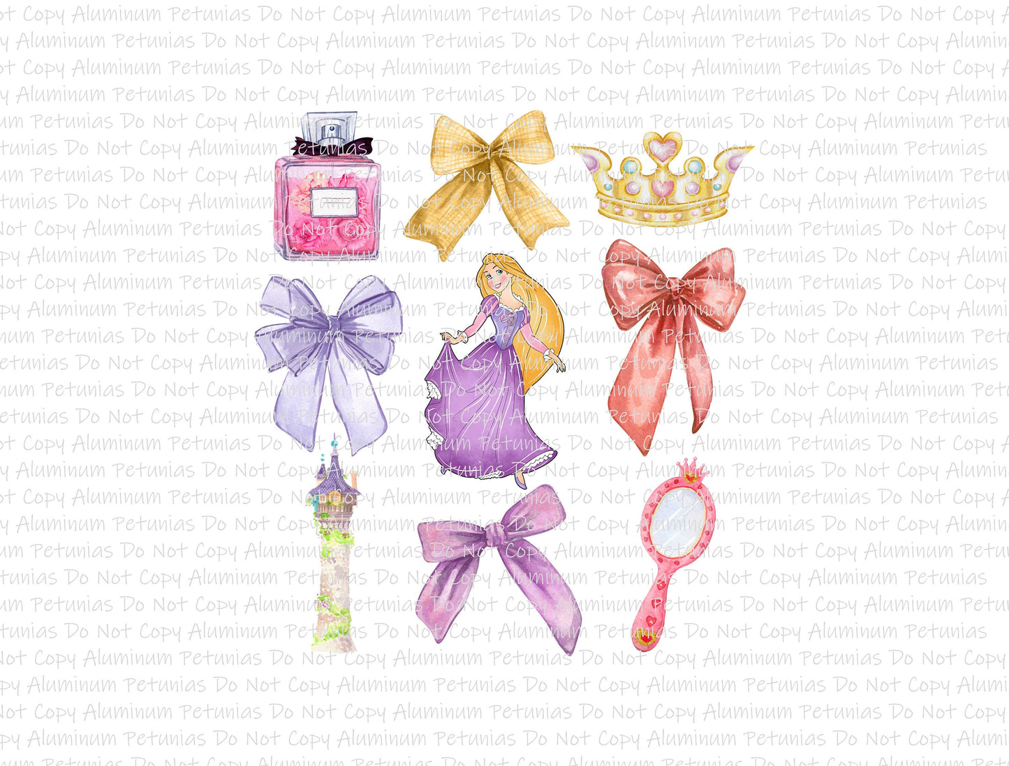 Purple Princess DTF (Direct to Film) Transfers, Coquette DTF Transfer Ready to Press, 3-5 Day Ship