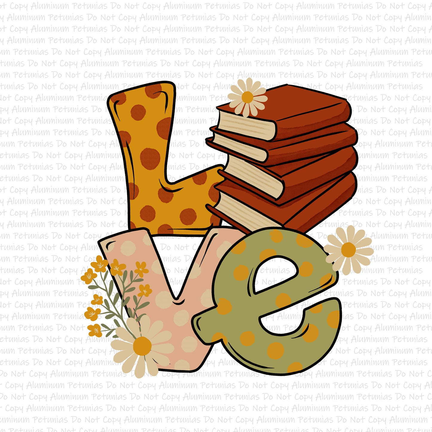 Love Book Stack DTF (Direct to Film) Transfers, Reading DTF Transfer Ready to Press,