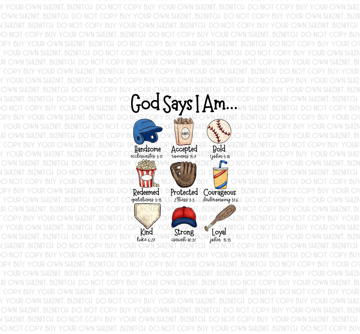 God Says.. Baseball DTF (Direct to Film) Transfers, DTF Transfer Ready to Press, 3-5 Day Ship