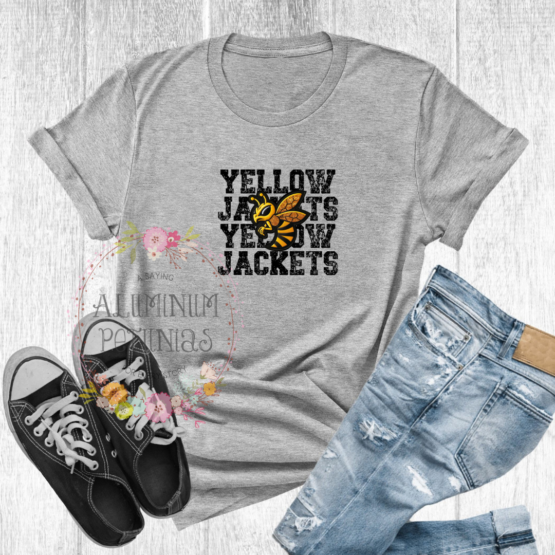 Stacked Mascot -DTF Transfer- Yellow Jackets