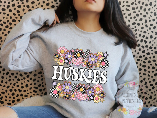 Funky Flowers- Mascot- Huskies