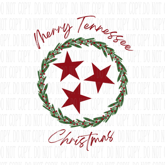 Merry Tennessee Christmas Wreath