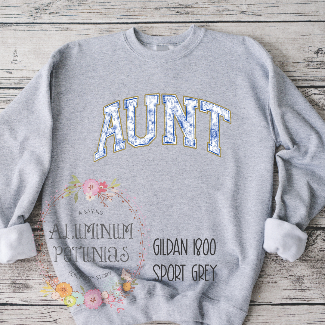 Faux Embroidery - Aunt - Blue