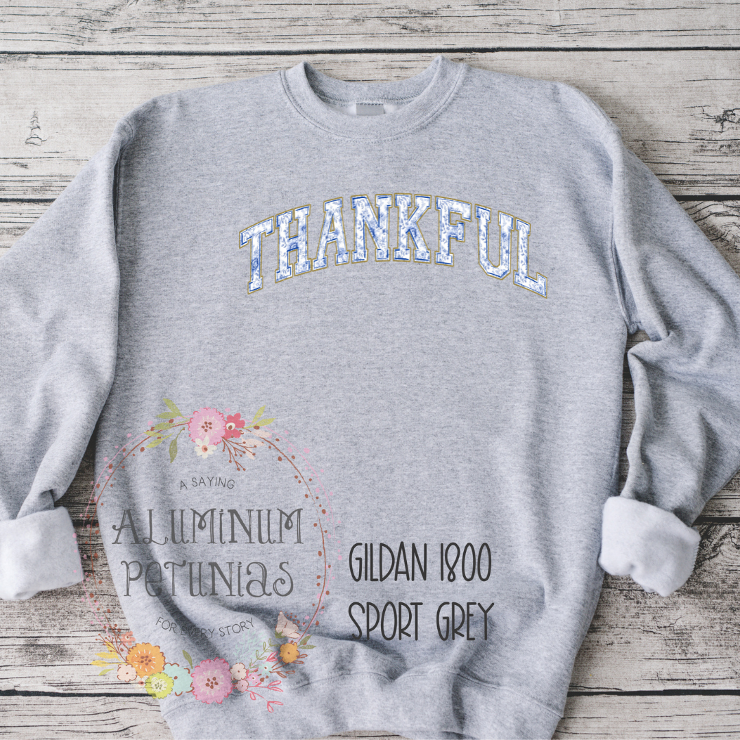 Faux Embroidery - Thankful- Blue