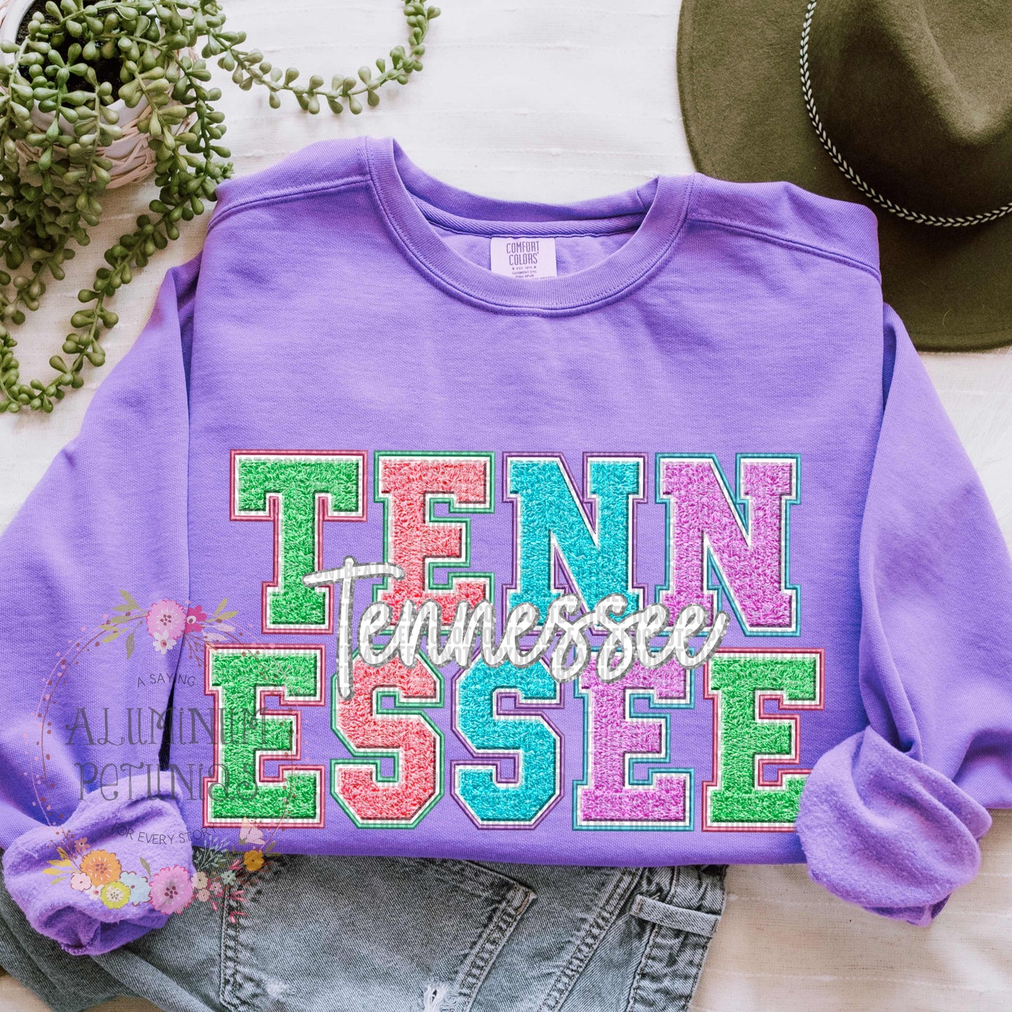 Faux Chenille State DTF Transfer - Tennessee