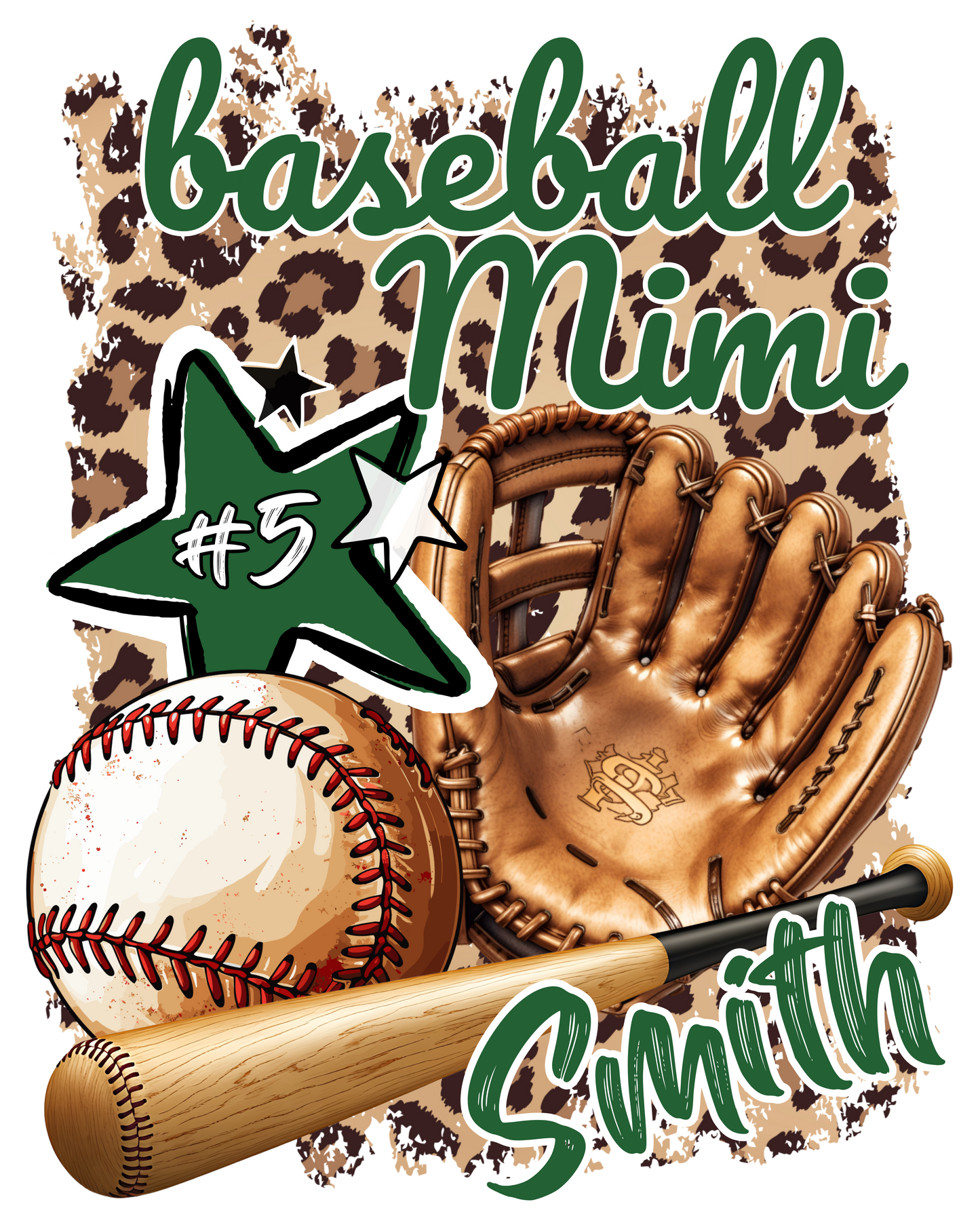 Baseball/Softball Animal Print PNG