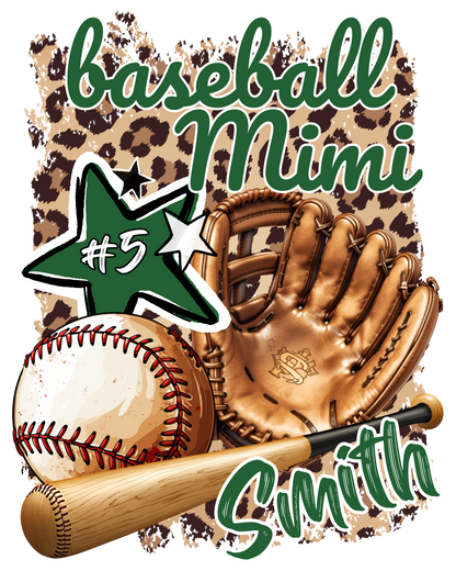 Baseball/Softball Animal Print PNG