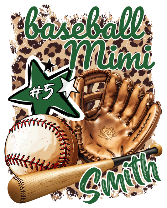 Baseball/Softball Animal Print PNG