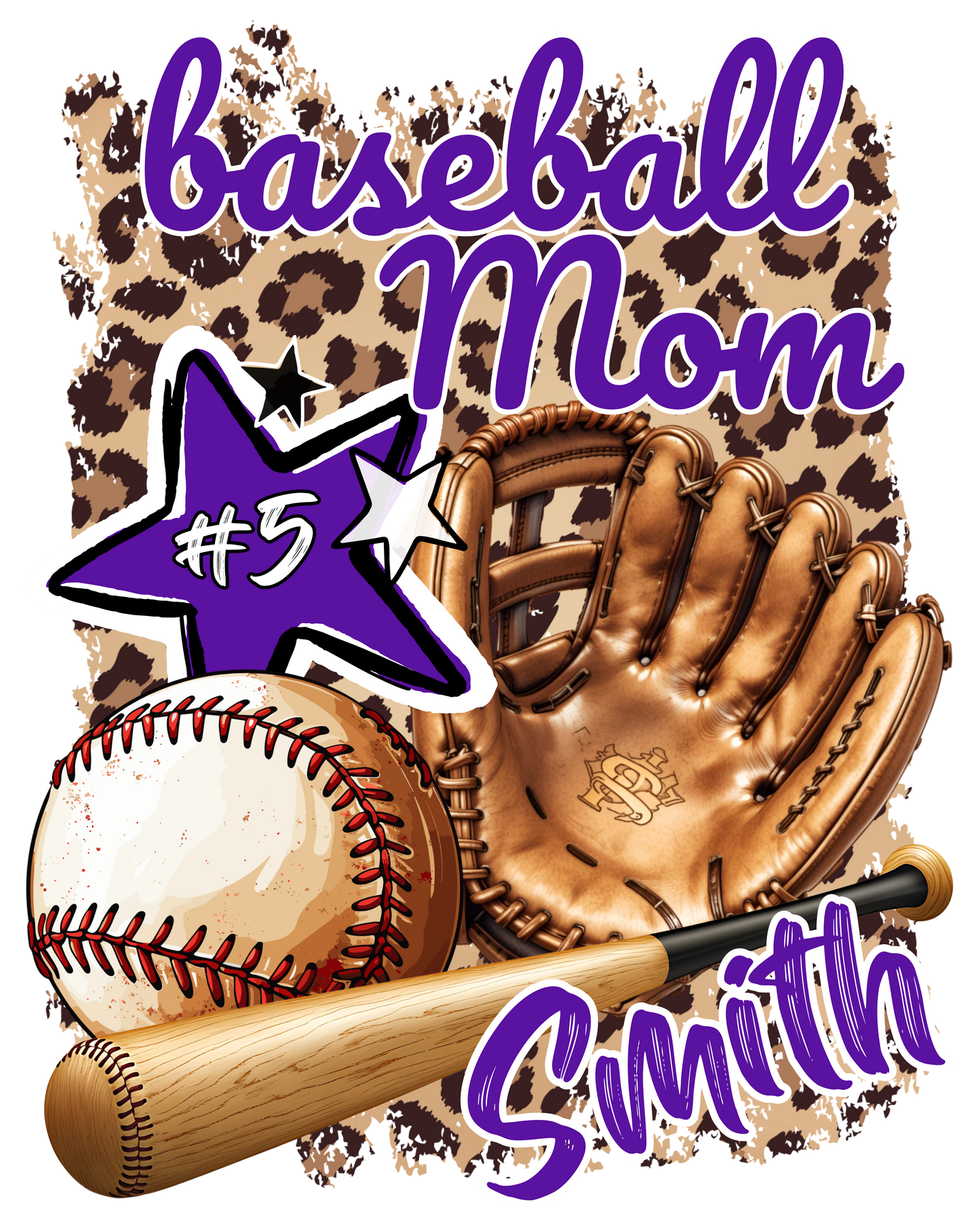 Baseball/Softball Animal Print PNG
