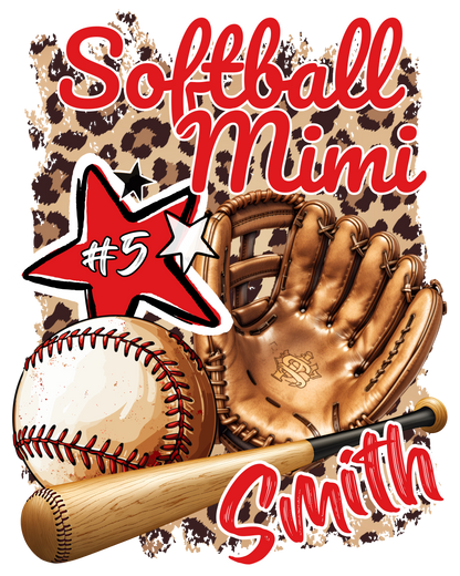 Baseball/Softball Animal Print PNG