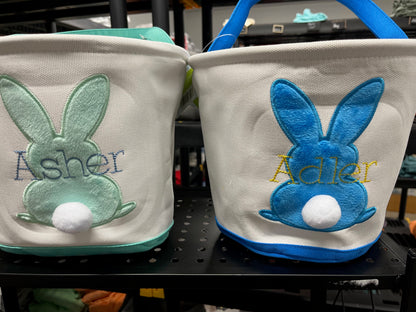 Personalized Embroidered Easter Bunny Baskets