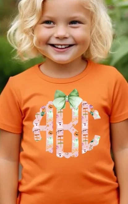 Pumpkin Monogram Tee TODDLER