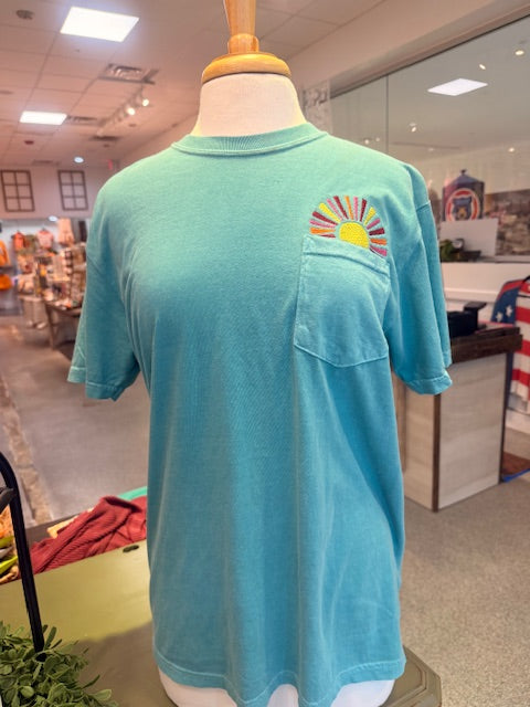 Multi Sunshine Pocket Embroidery Tee
