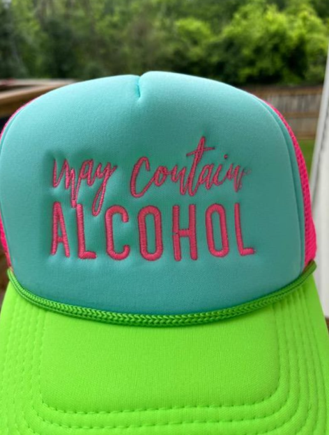May Contain Alcohol Embroidered Hat