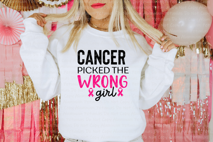 Cancer Picked The Wrong Girl Graphic Tee