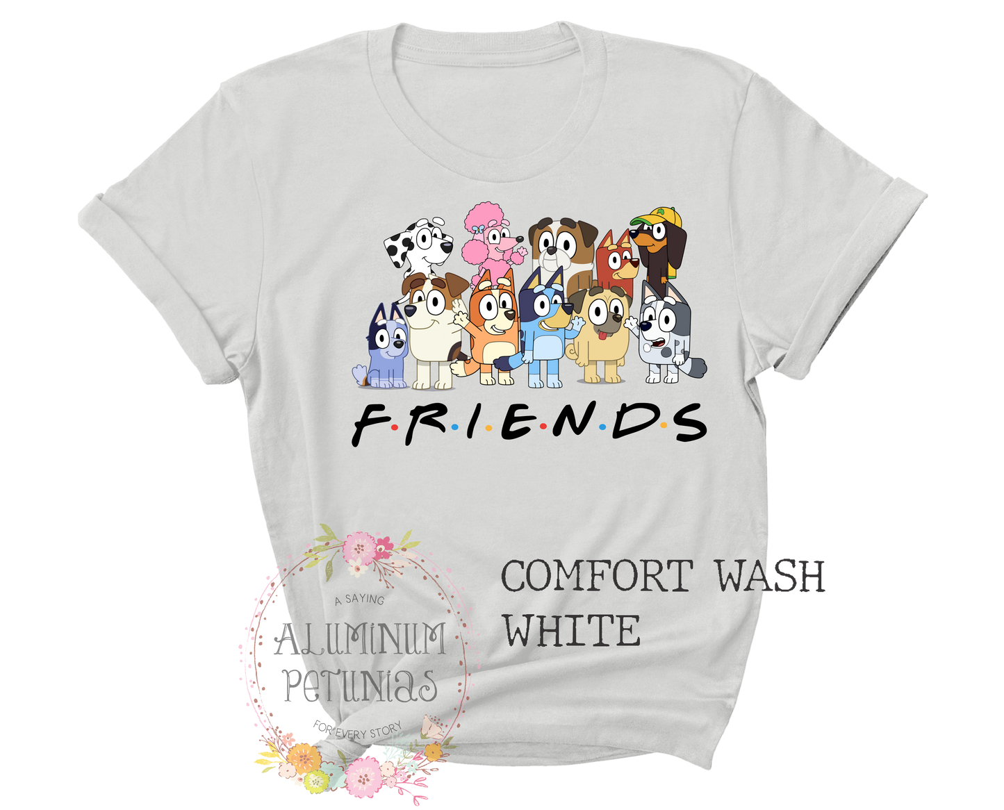 Friends Bluey Friends Black Text ADULT