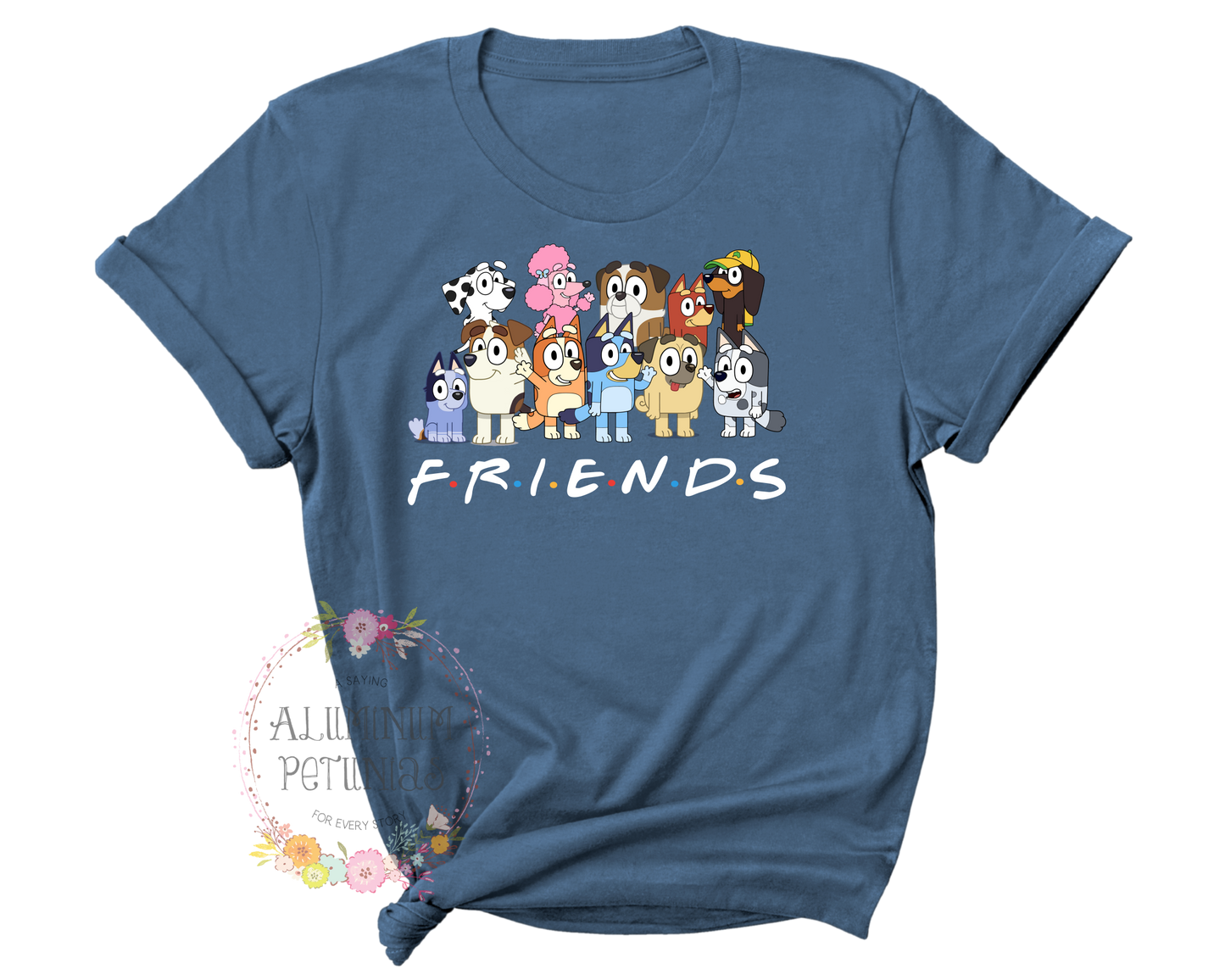 Friends Bluey Friends White Text ADULT