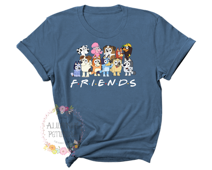 Friends Bluey Friends White Text ADULT