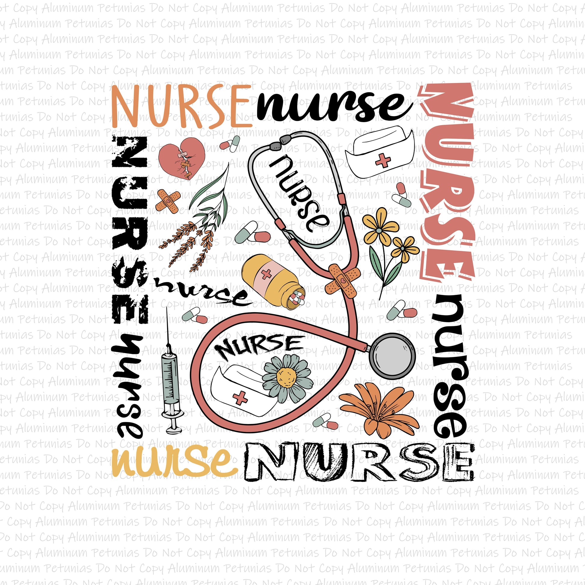 Multiple Nurse DTF (Direct to Film) Transfers, Healthcare DTF Transfer Ready to Press,