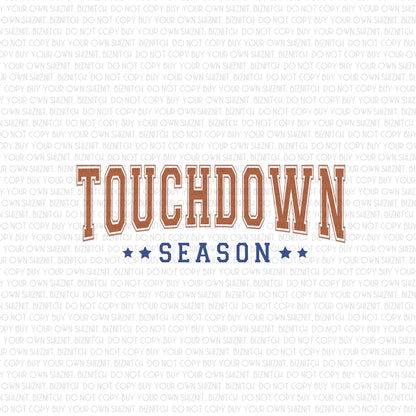 Touchdown Season DTF (Direct to Film) Transfers, Sports DTF Transfer Ready to Press