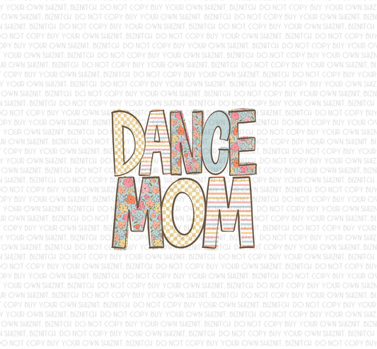 Patterned Dance Mom DTF (Direct to Film) Transfers, Doodle Loo Sports DTF Transfer Ready to Press, 3-5 Day Ship