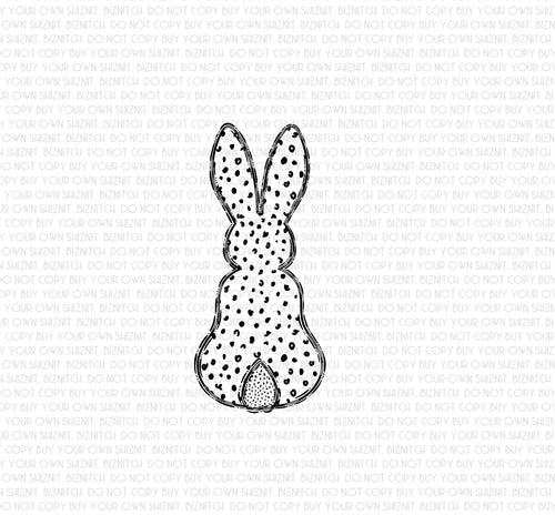 Dotted Bunny DTF (Direct to Film) Transfers, Doodle Loo DTF Transfer Ready to Press, 3-5 Day Ship