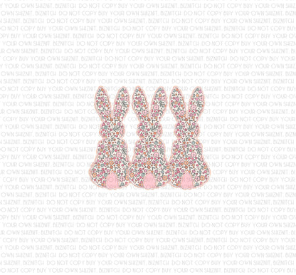 Floral Pastel Bunnies DTF (Direct to Film) Transfers, Doodle Loo DTF Transfer Ready to Press, 3-5 Day Ship