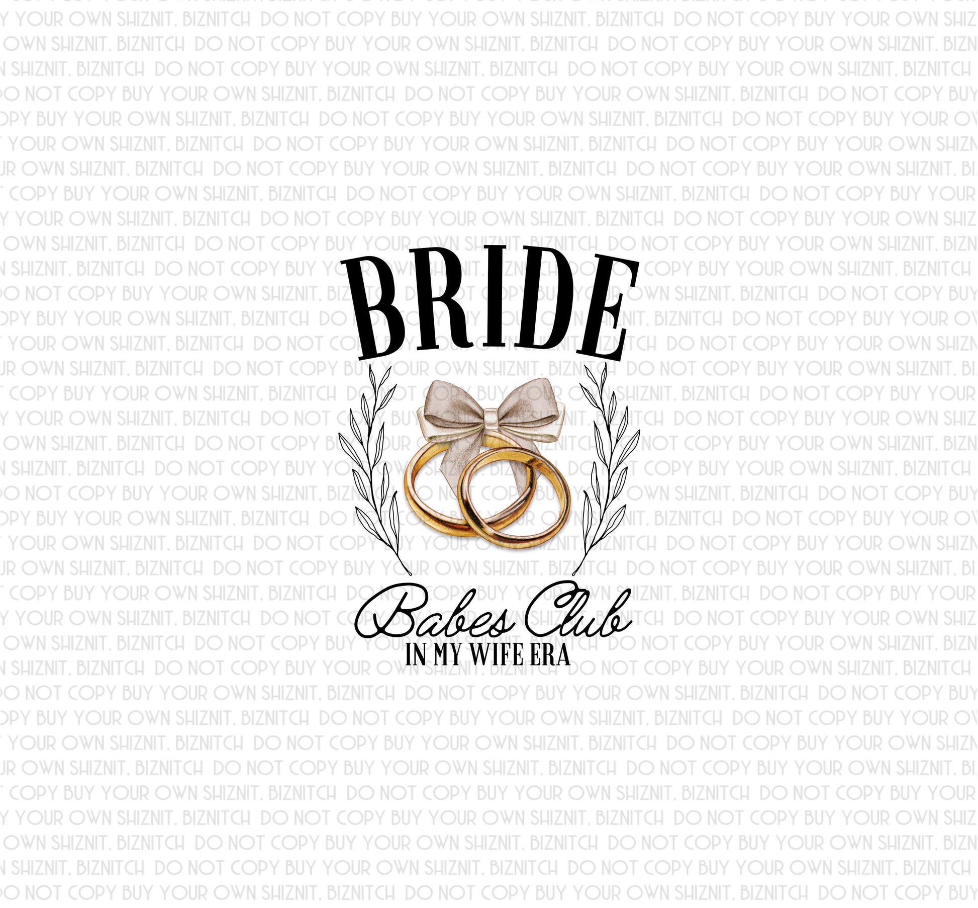 Bride Babes Club DTF (Direct to Film) Transfers, Wedding DTF Transfer Ready to Press, 1-3 Day Ship