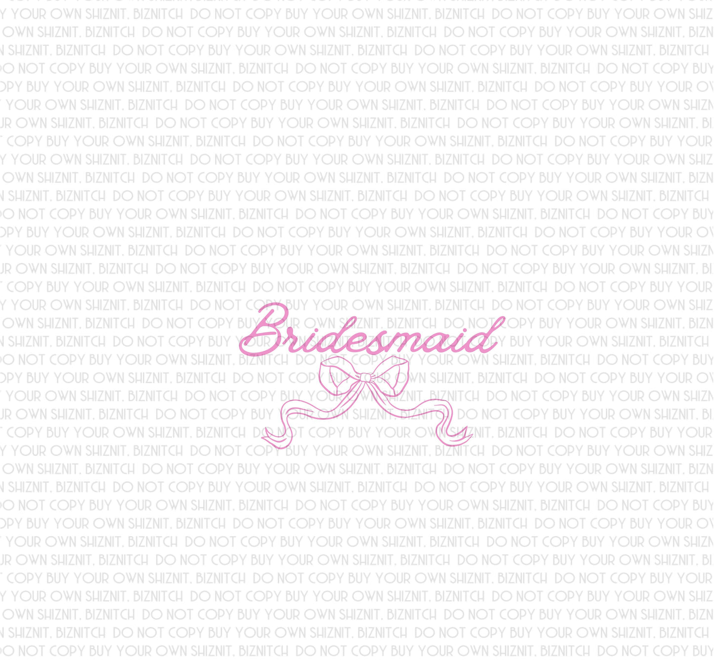 Bridesmaid Bow DTF (Direct to Film) Transfers, Wedding DTF Transfer Ready to Press, 1-3 Day Ship