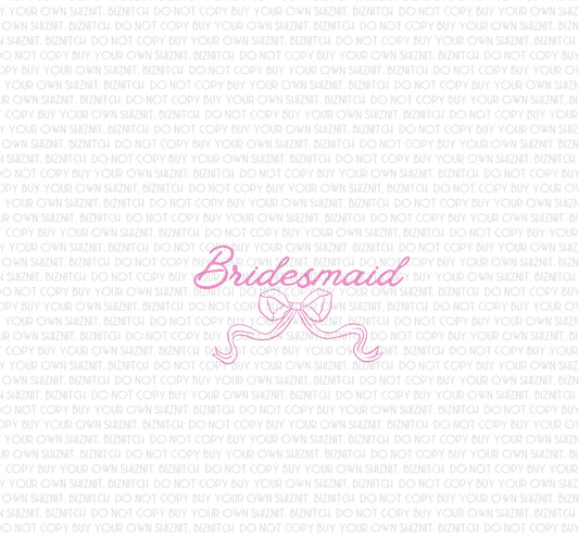 Bridesmaid Bow DTF (Direct to Film) Transfers, Wedding DTF Transfer Ready to Press, 1-3 Day Ship