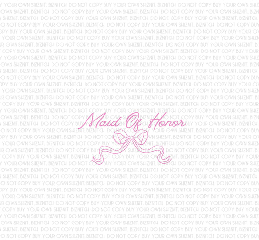 Maid of Honor Bow DTF (Direct to Film) Transfers, Wedding DTF Transfer Ready to Press, 1-3 Day Ship