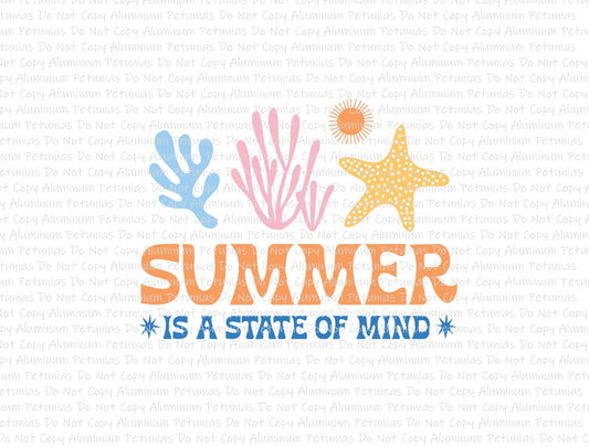 Summer Is a State of Mind DTF (Direct to Film) Transfers, Summer DTF Transfer Ready to Press, 1-3 Day Ship