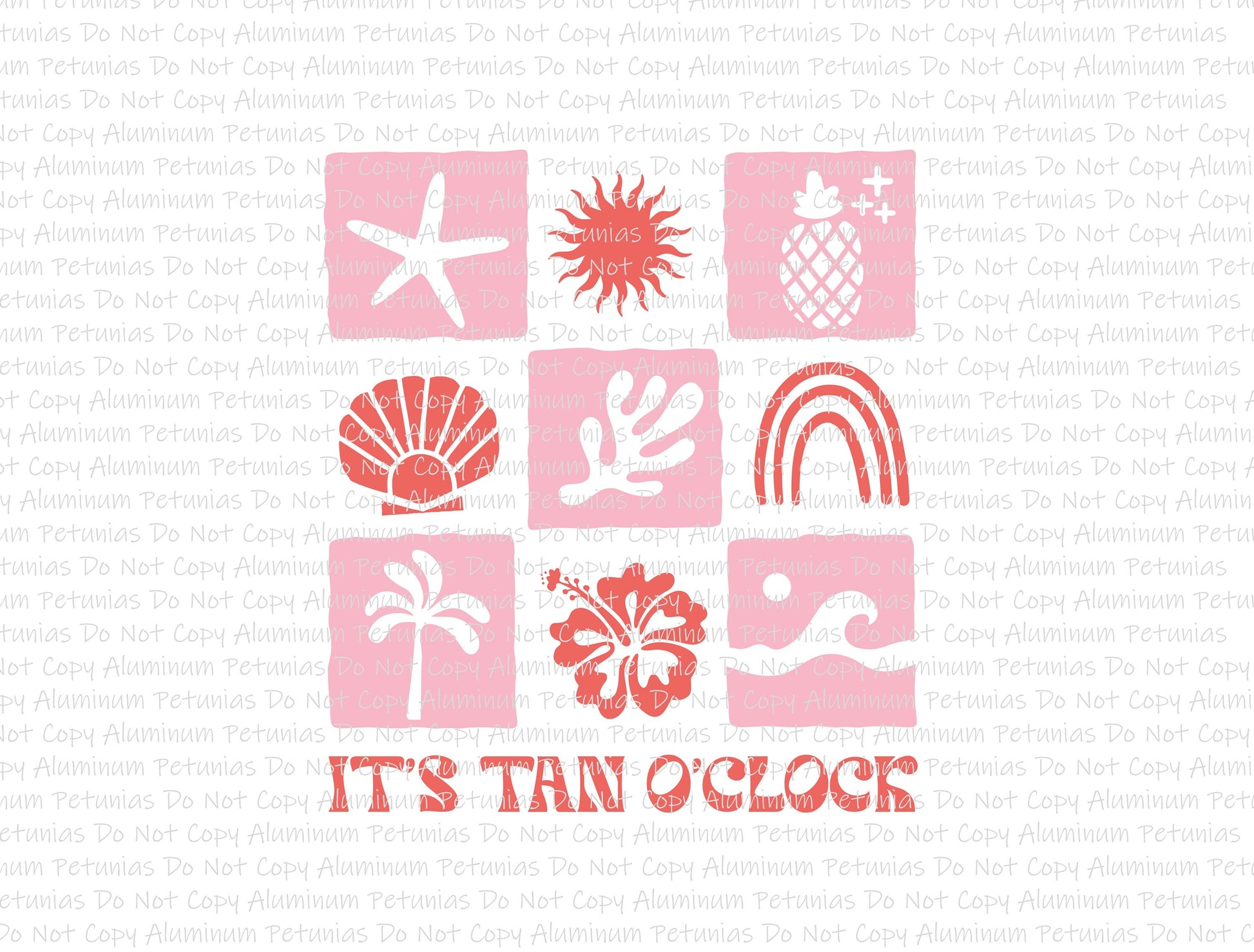 It's Tan O'Clock DTF (Direct to Film) Transfers, Summer DTF Transfer Ready to Press, 1-3 Day Ship