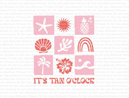 It's Tan O'Clock DTF (Direct to Film) Transfers, Summer DTF Transfer Ready to Press, 1-3 Day Ship