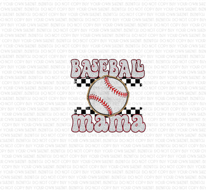 Faux Chenille Baseball Mama DTF (Direct to Film) Transfers, Sports DTF Transfer Ready to Press