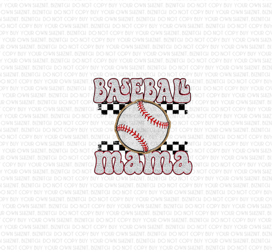 Faux Chenille Baseball Mama DTF (Direct to Film) Transfers, Sports DTF Transfer Ready to Press