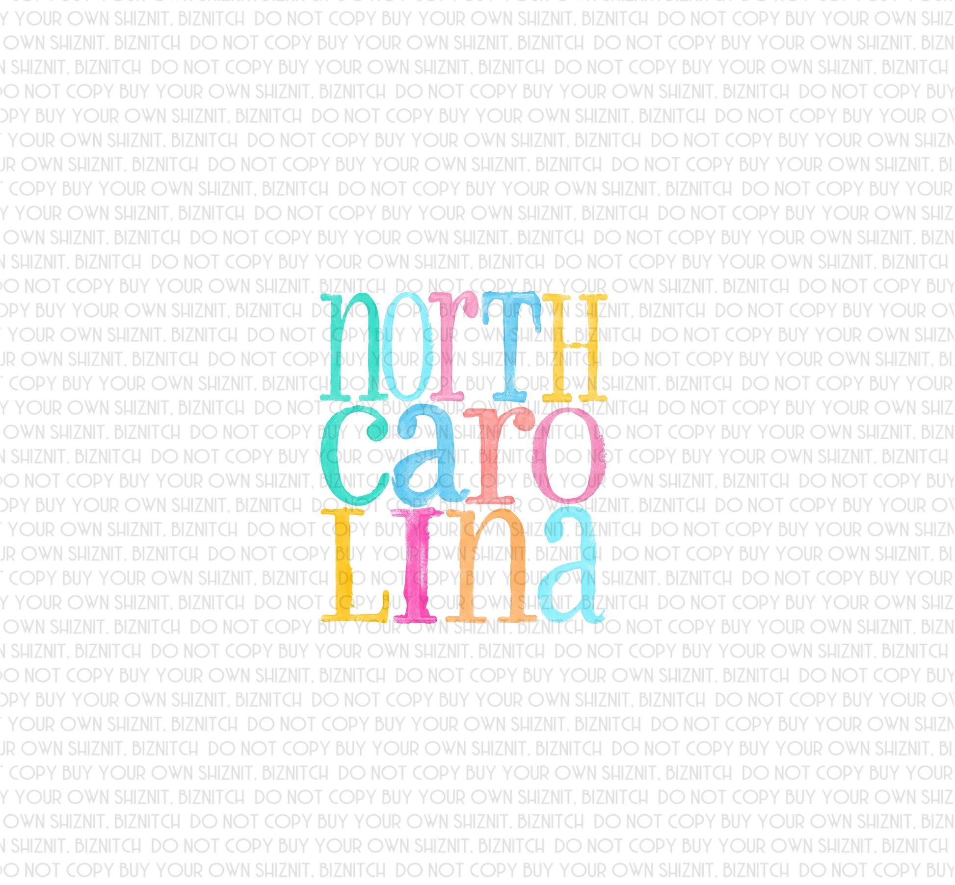 Watercolor North Carolina DTF (Direct to Film) Transfers, DTF Transfer Ready to Press, 3-5 Day Ship