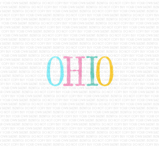 Watercolor Ohio DTF (Direct to Film) Transfers, DTF Transfer Ready to Press, 3-5 Day Ship