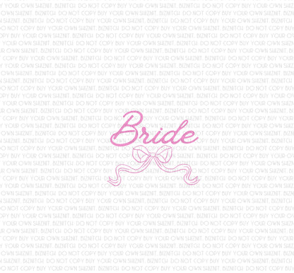 Bride Bow DTF (Direct to Film) Transfers, Wedding DTF Transfer Ready to Press, 1-3 Day Ship