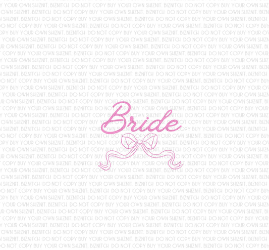 Bride Bow DTF (Direct to Film) Transfers, Wedding DTF Transfer Ready to Press, 1-3 Day Ship