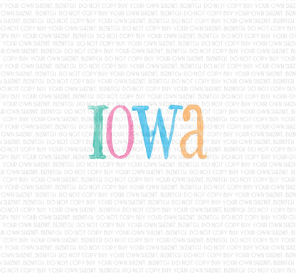 Watercolor Iowa DTF (Direct to Film) Transfers, DTF Transfer Ready to Press, 3-5 Day Ship