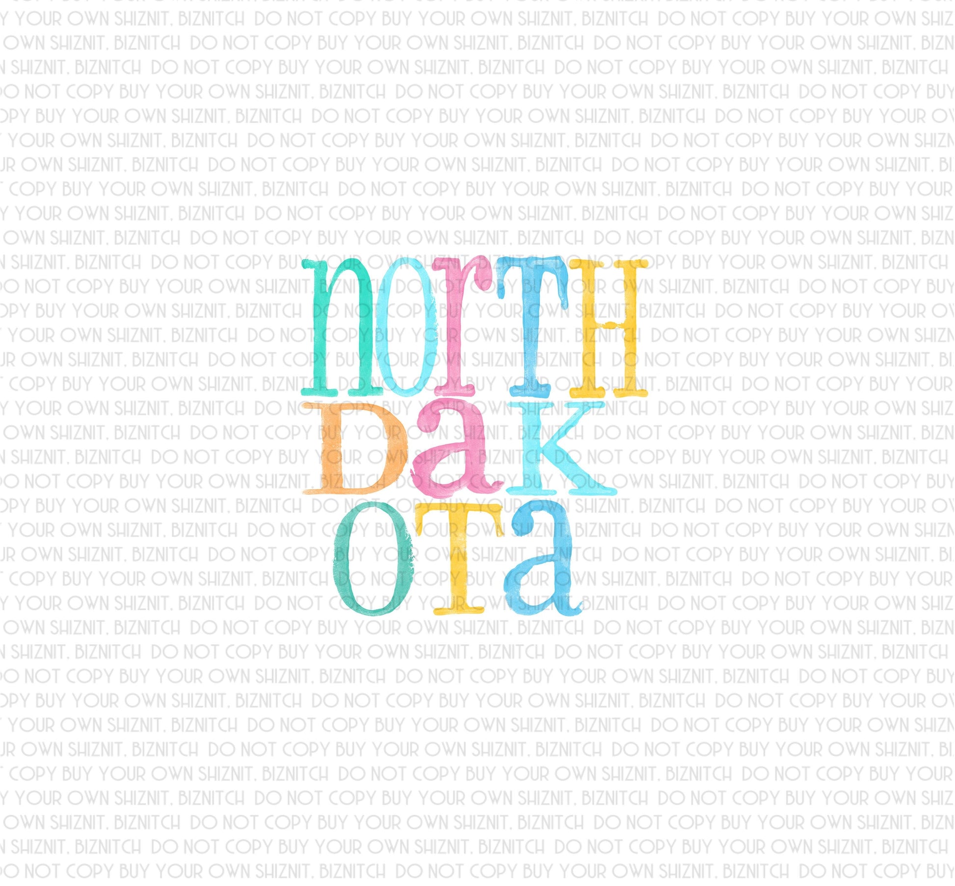 Watercolor North Dakota DTF (Direct to Film) Transfers, DTF Transfer Ready to Press, 3-5 Day Ship