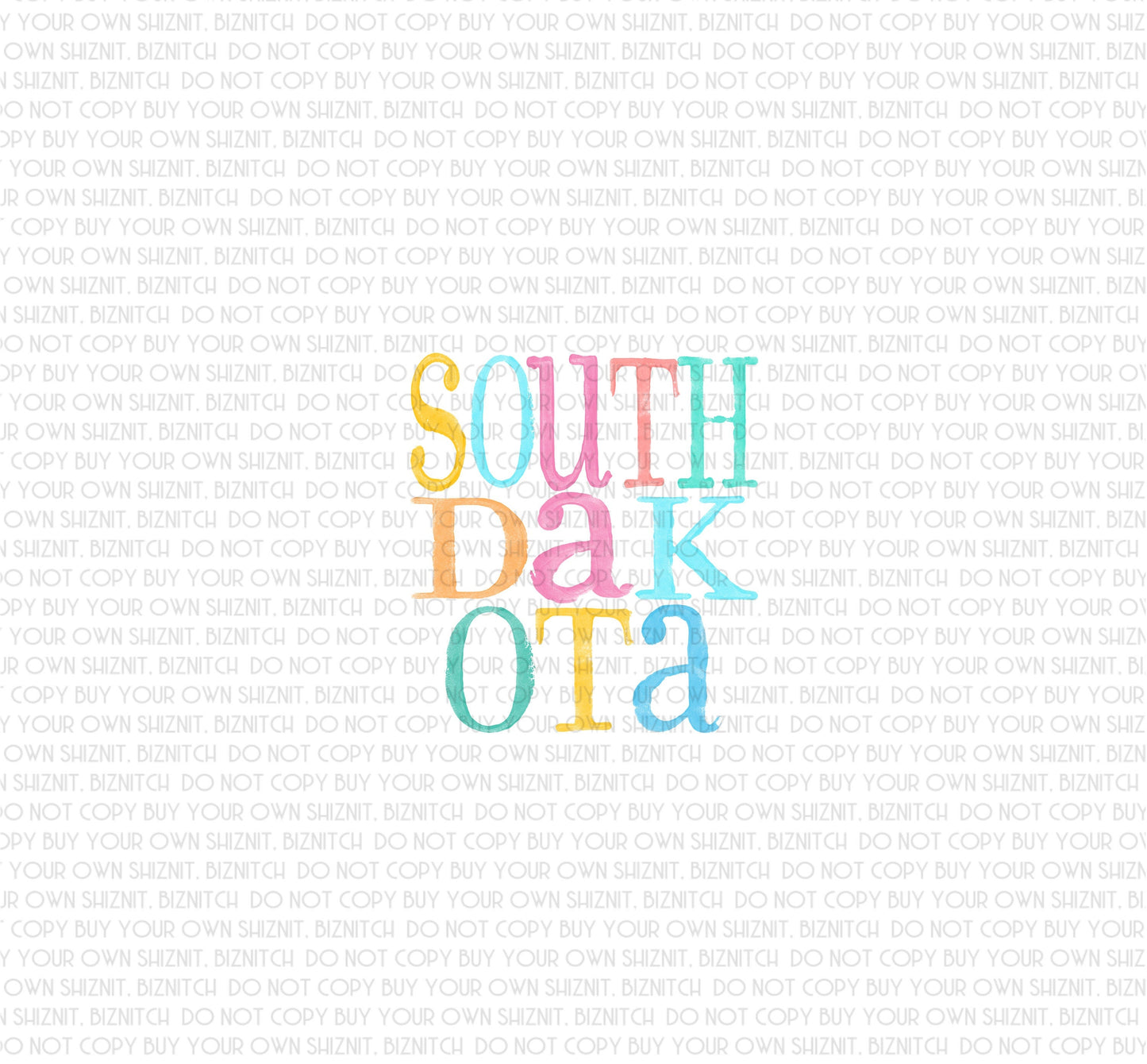 Watercolor South Dakota DTF (Direct to Film) Transfers, DTF Transfer Ready to Press, 3-5 Day Ship