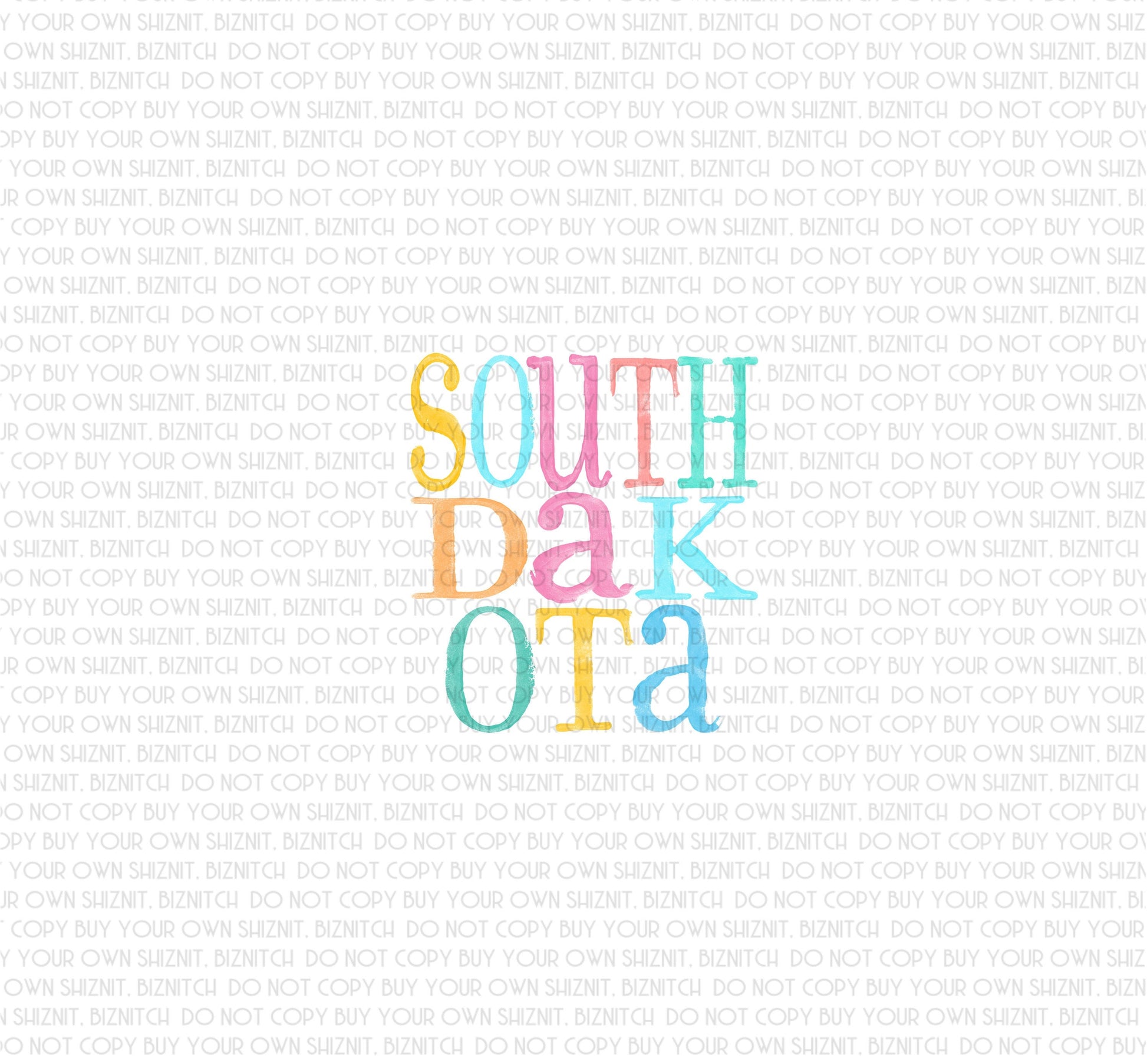 Watercolor South Dakota DTF (Direct to Film) Transfers, DTF Transfer Ready to Press, 3-5 Day Ship