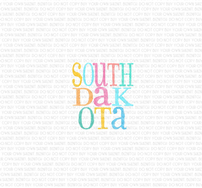 Watercolor South Dakota DTF (Direct to Film) Transfers, DTF Transfer Ready to Press, 3-5 Day Ship