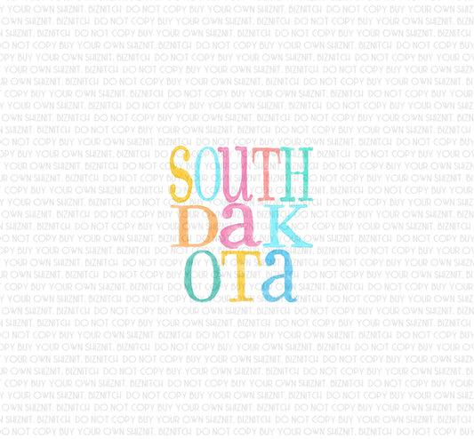 Watercolor South Dakota DTF (Direct to Film) Transfers, DTF Transfer Ready to Press, 3-5 Day Ship