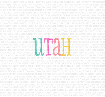 Watercolor Utah DTF (Direct to Film) Transfers, DTF Transfer Ready to Press, 3-5 Day Ship