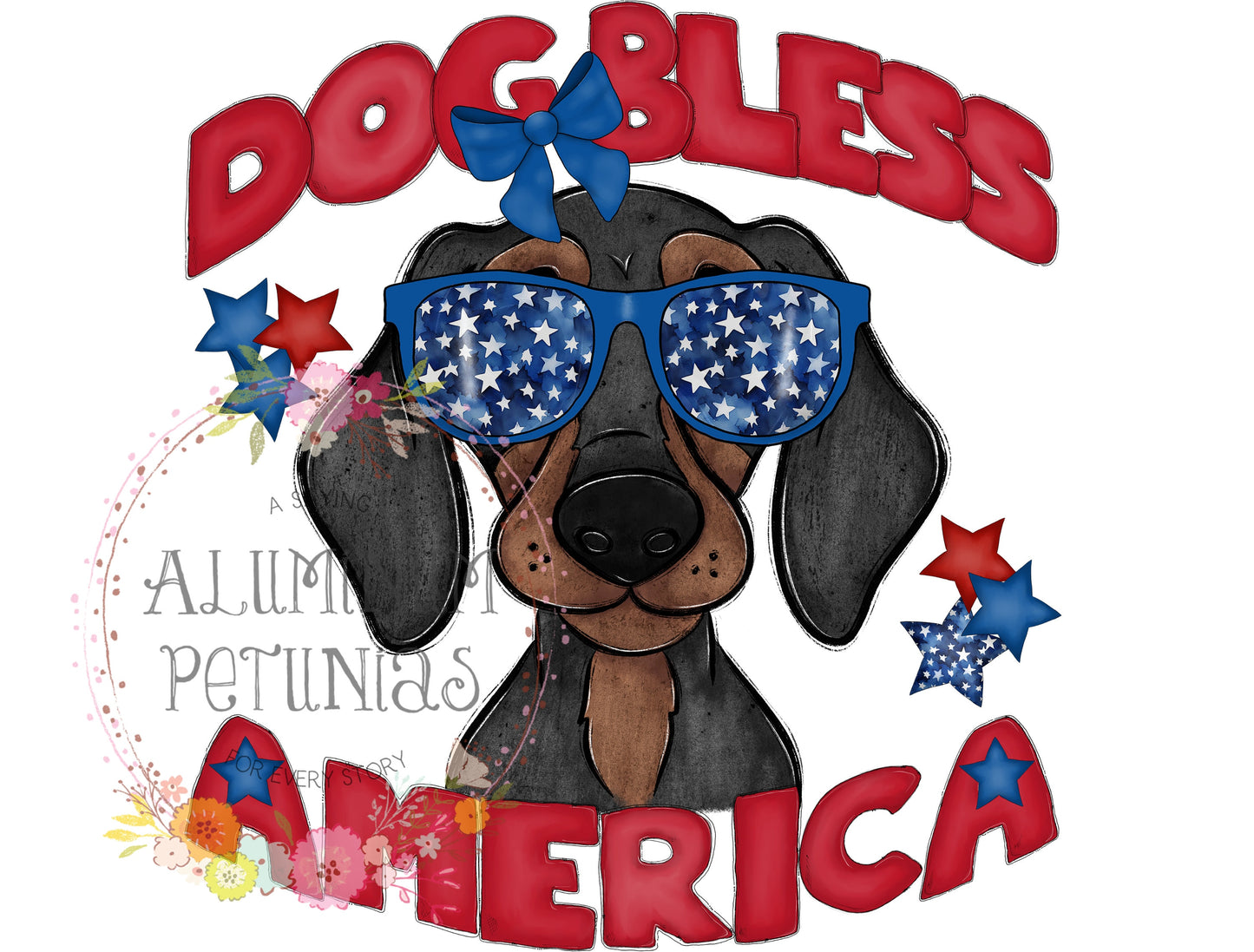 Dog Bless America DTF (Direct to Film) Transfers, Animal Breeds DTF Transfer Ready to Press, Dachshund