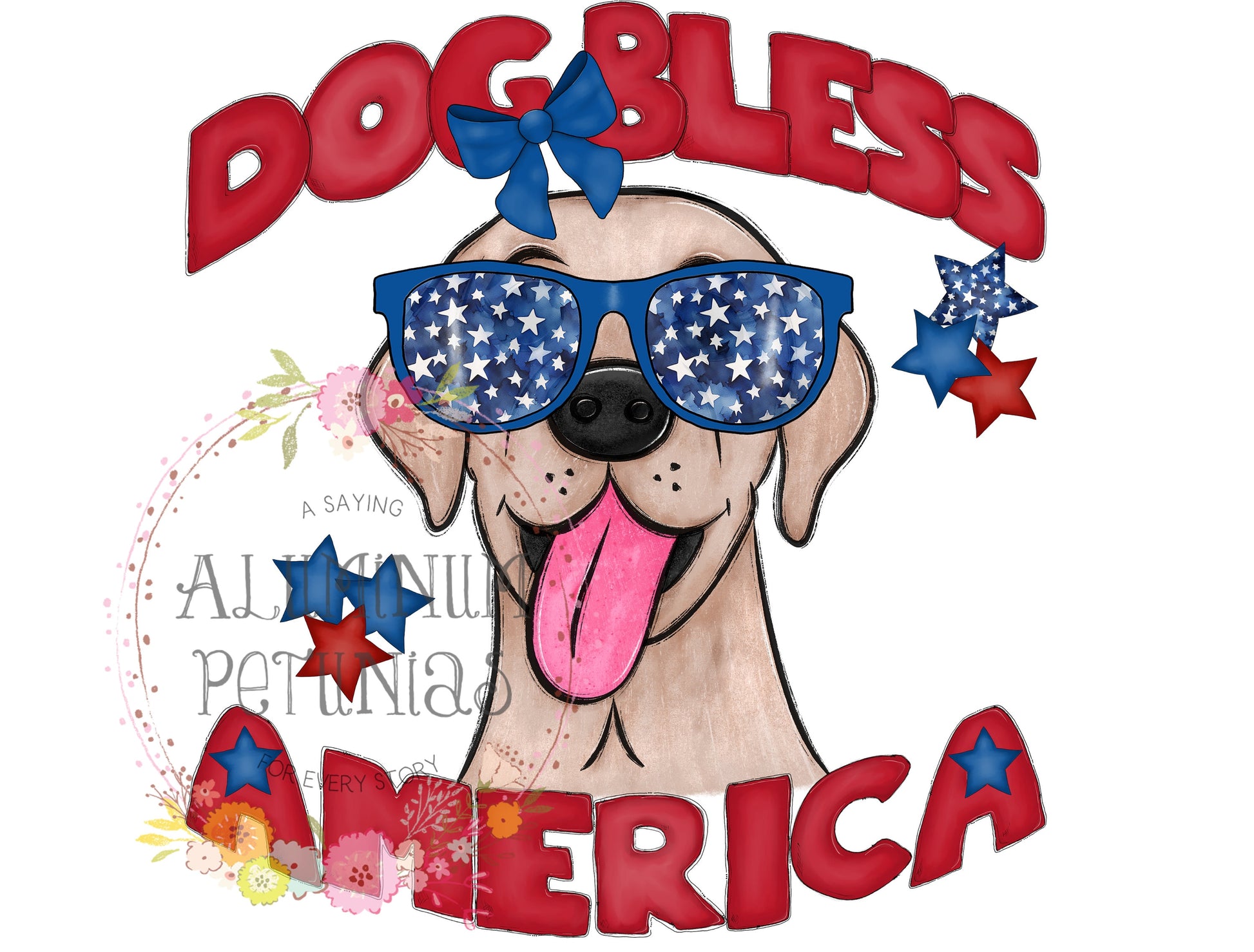 Dog Bless America DTF (Direct to Film) Transfers, Animal Breeds DTF Transfer Ready to Press, Yellow Lab