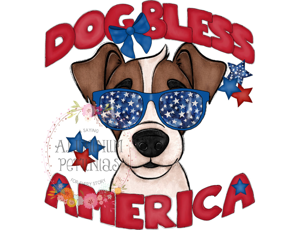 Dog Bless America DTF (Direct to Film) Transfers, Animal Breeds DTF Transfer Ready to Press, Jack Russell